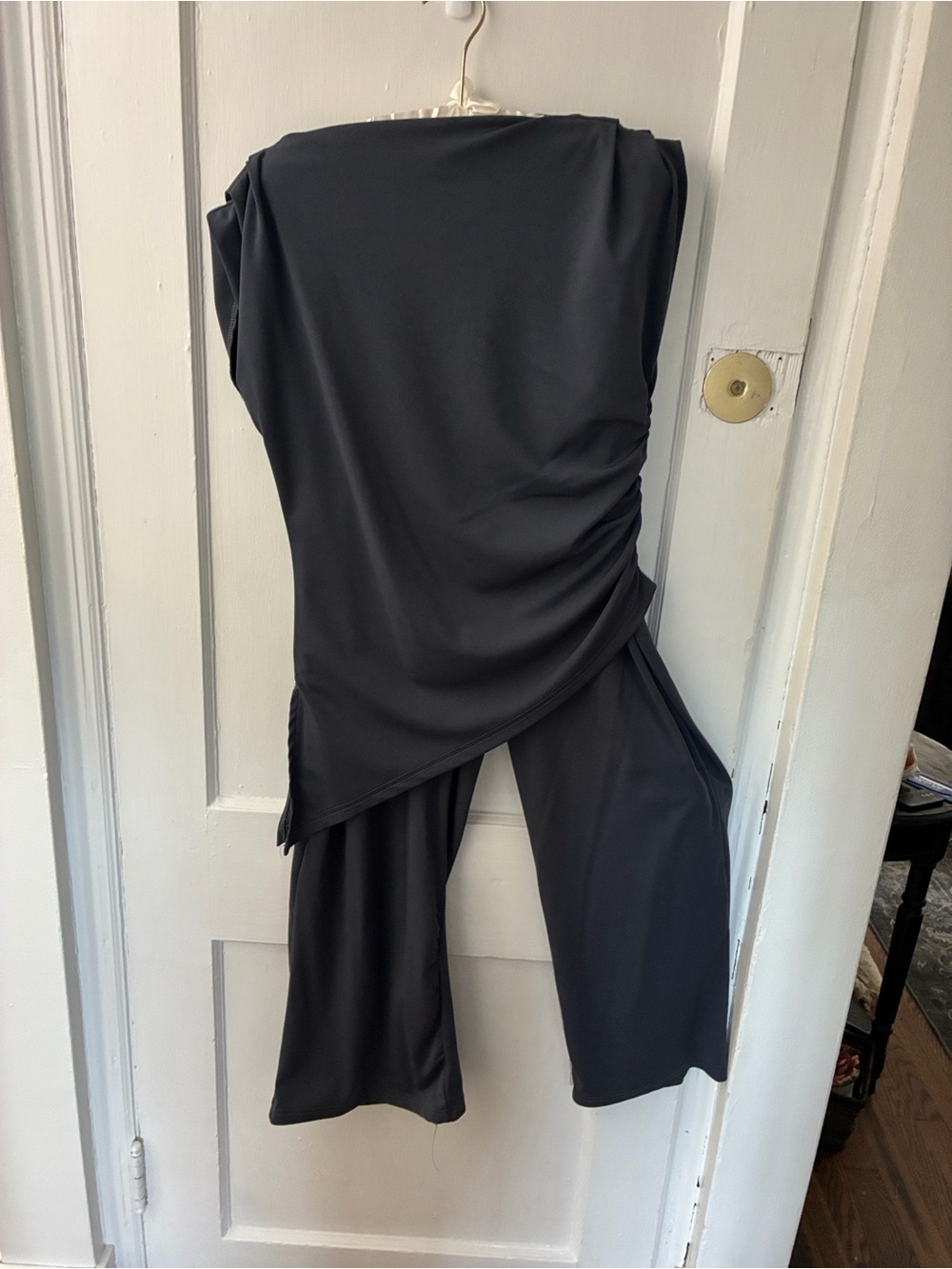 Slate Gray Women’s Wide-Leg Pantsuit